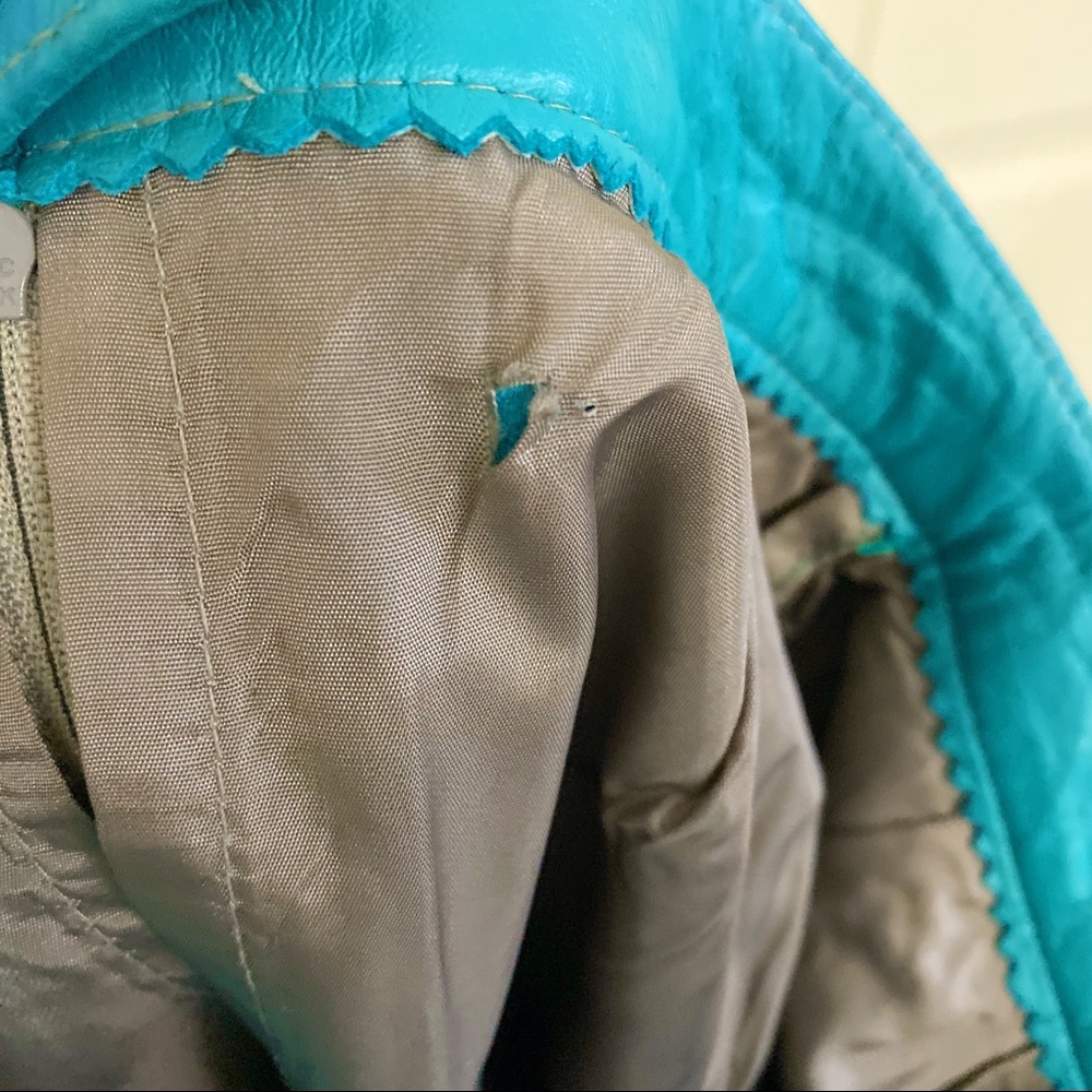 House of Leather Vintage Turquoise Midi Skirt - Picture 6 of 10